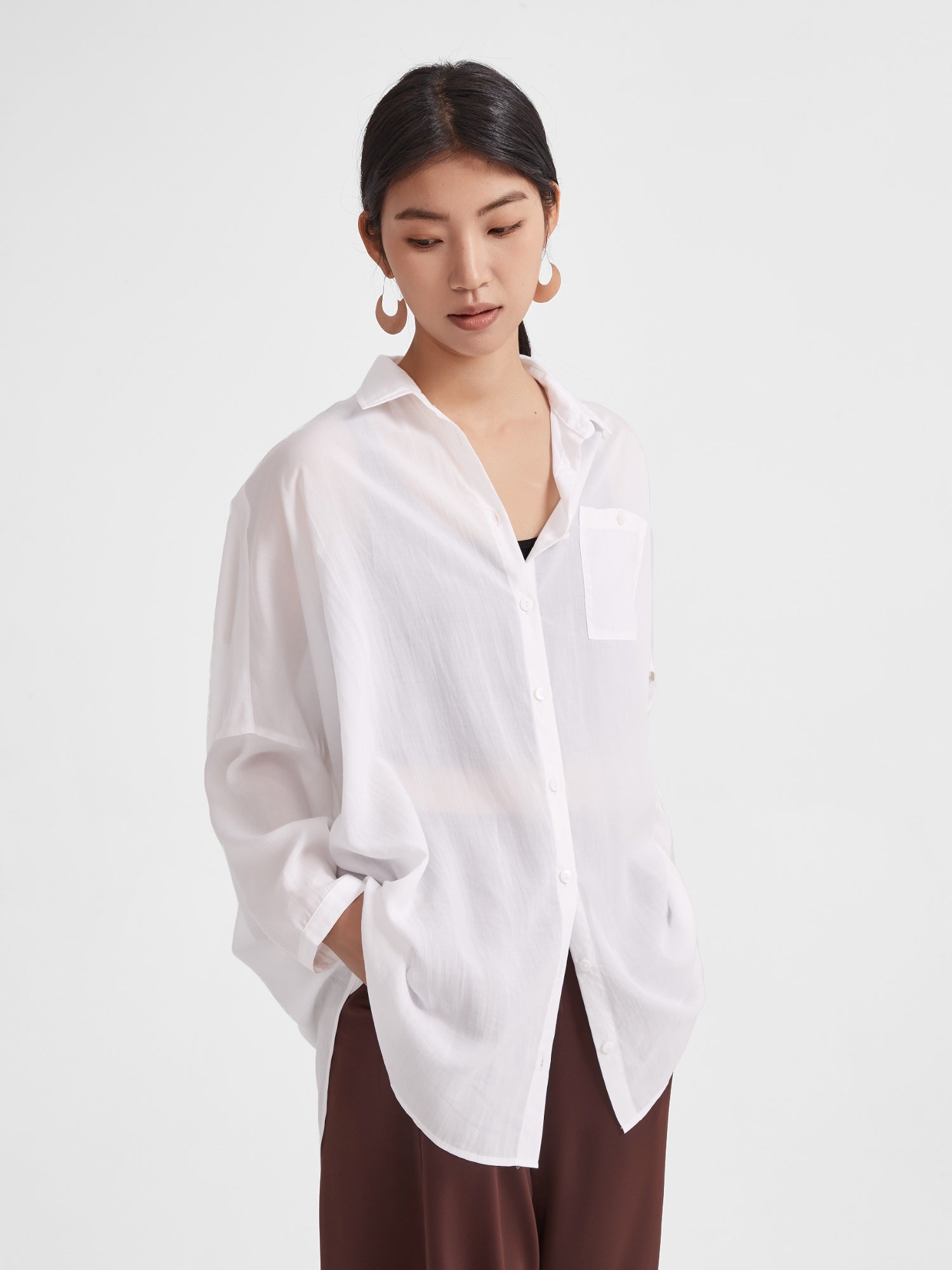 Sherry Oversized Dress Shirt | SUPESU Classic White / 1 Sherry Oversized Dress Shirt | SUPESU Classic White / 1