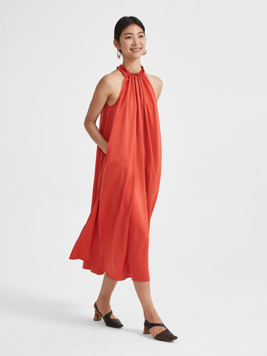 Rosa Halter Neck Dress | Upgraded 140g Satin