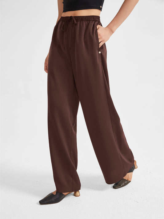 Rosa Satin Pants, Wide Leg | Upgraded 140g Satin