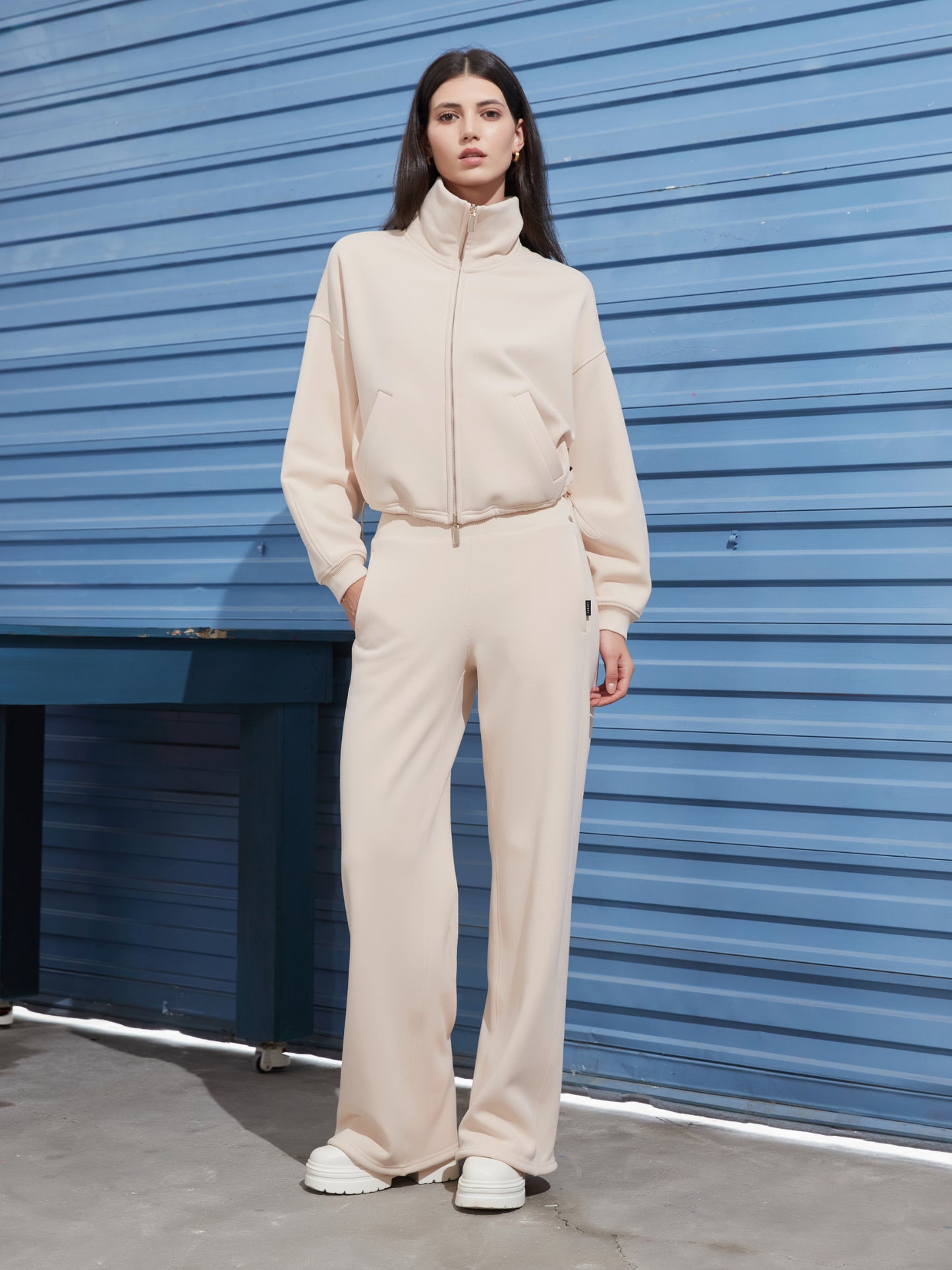 Cubby Mockneck Zip-Up, Cropped