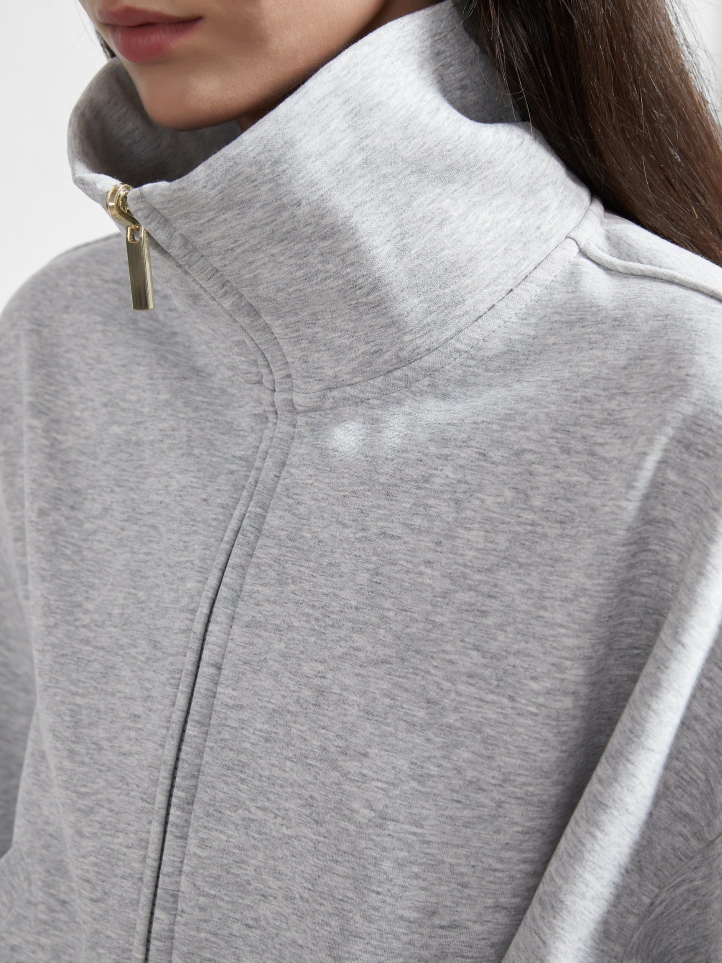 Cubby Mockneck Zip-Up, Cropped