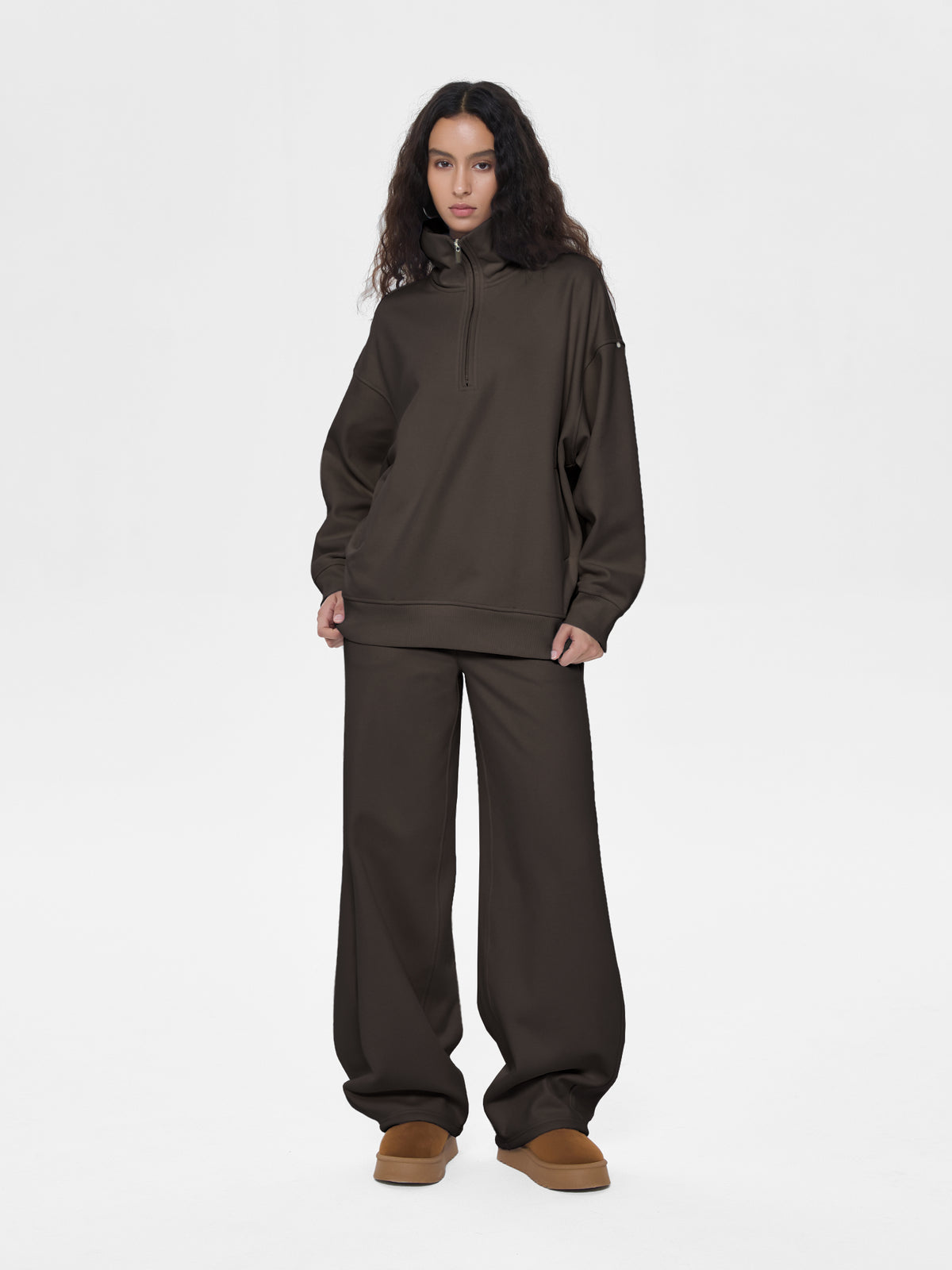 Cubby Half Zip-up Sweatshirt, Oversized