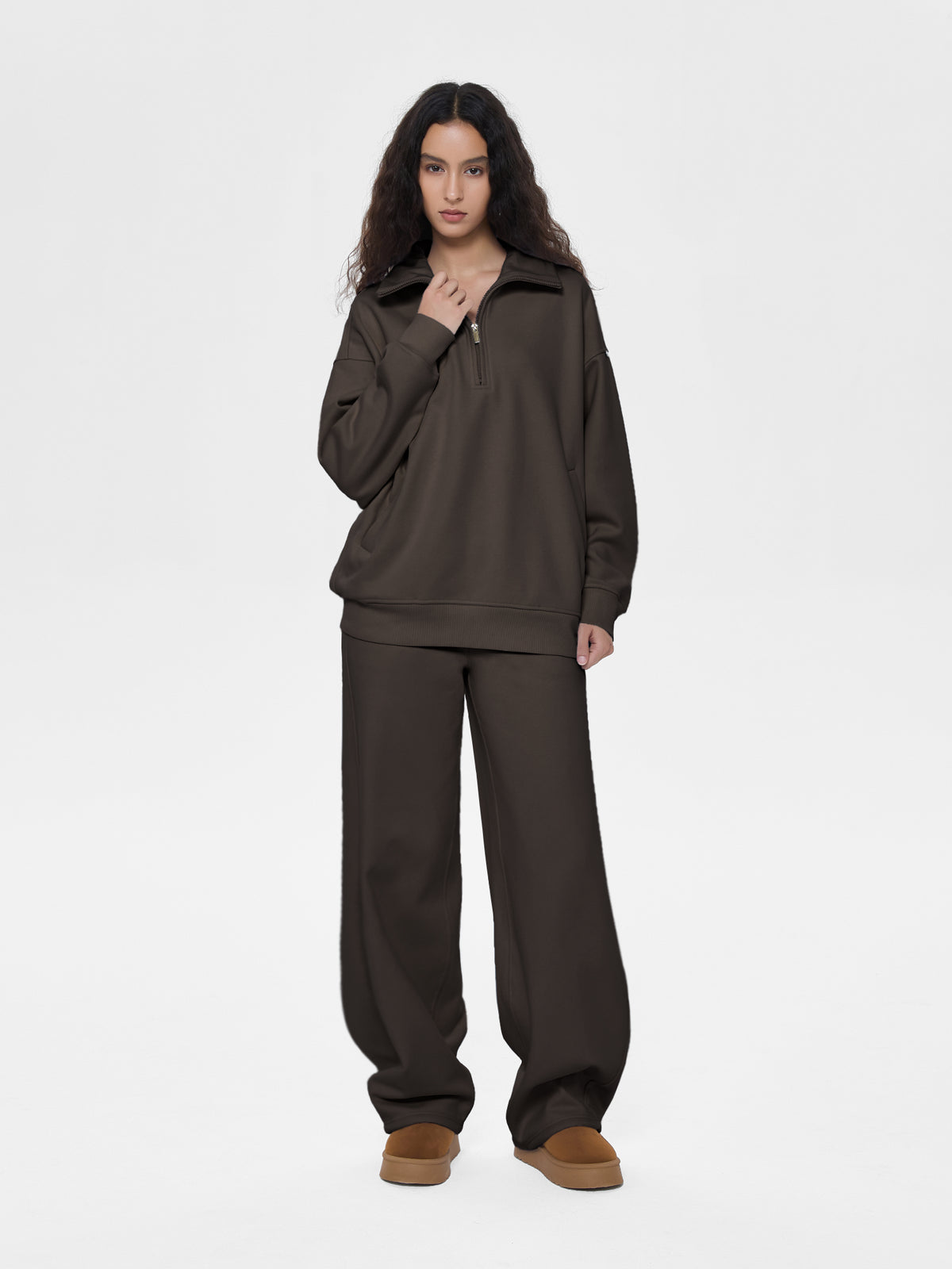 Cubby Half Zip-up Sweatshirt, Oversized