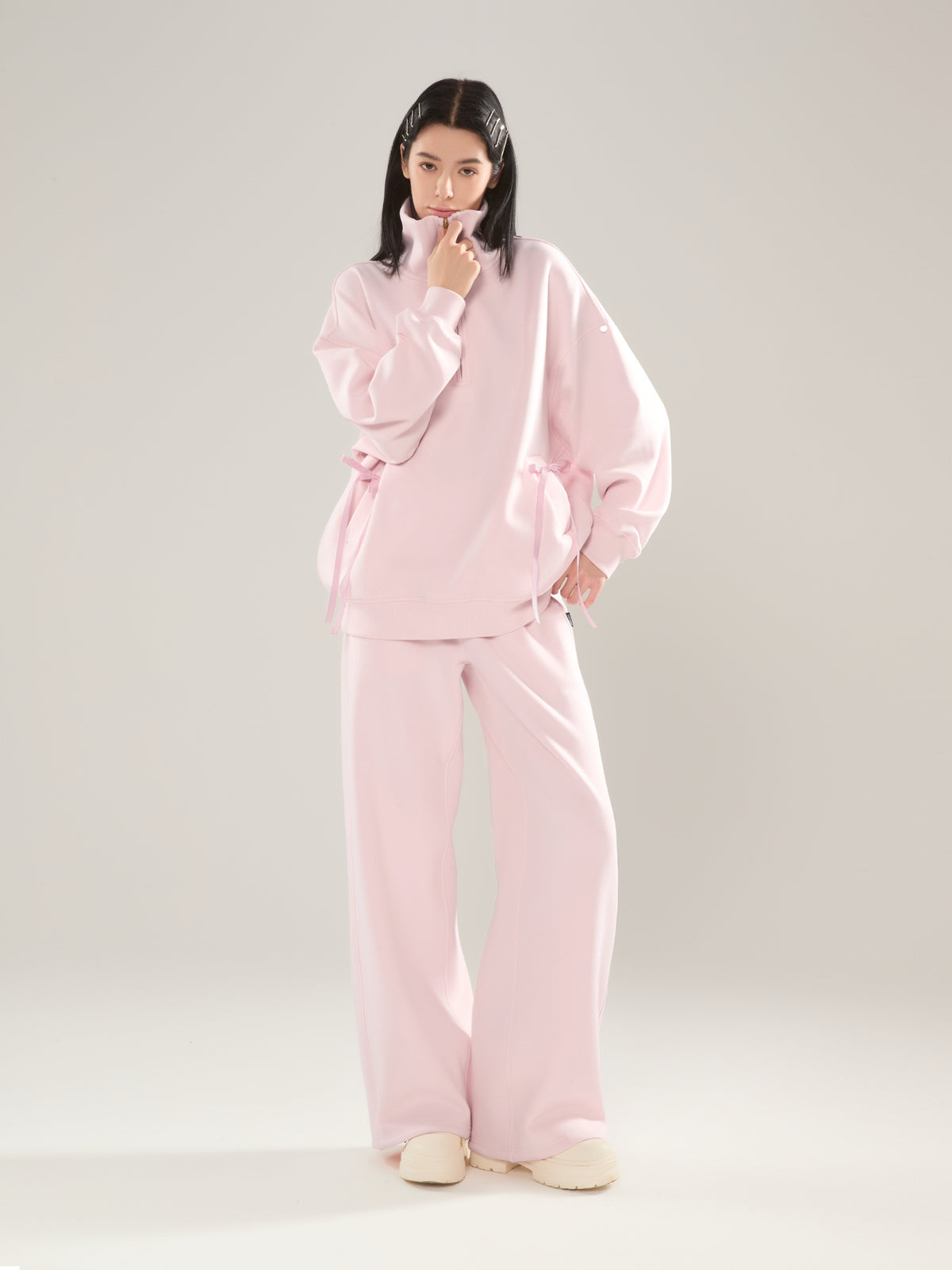 🎀 Cubby Half Zip-up Sweatshirt, Oversized