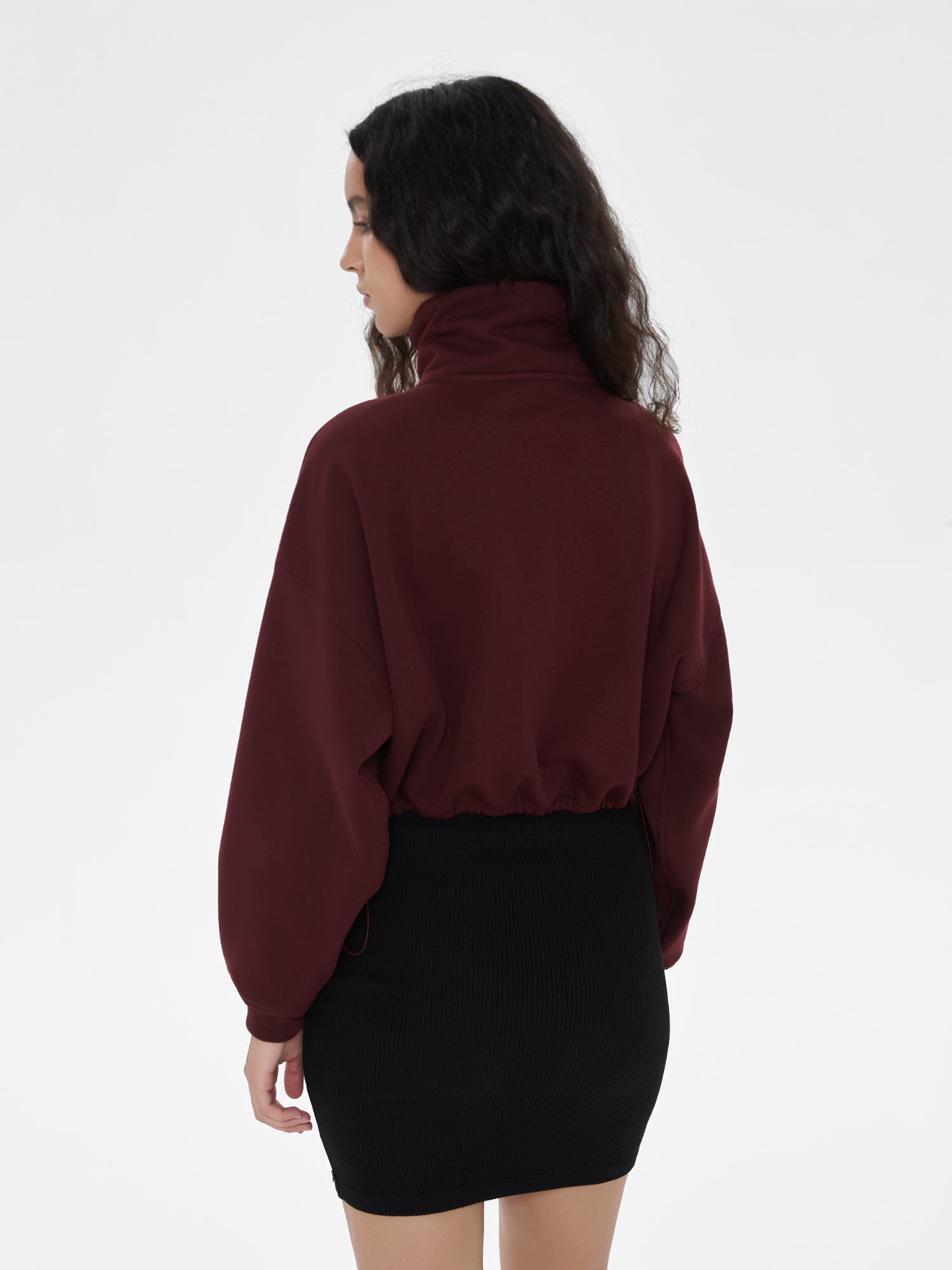 Cubby Mockneck Zip-Up, Cropped