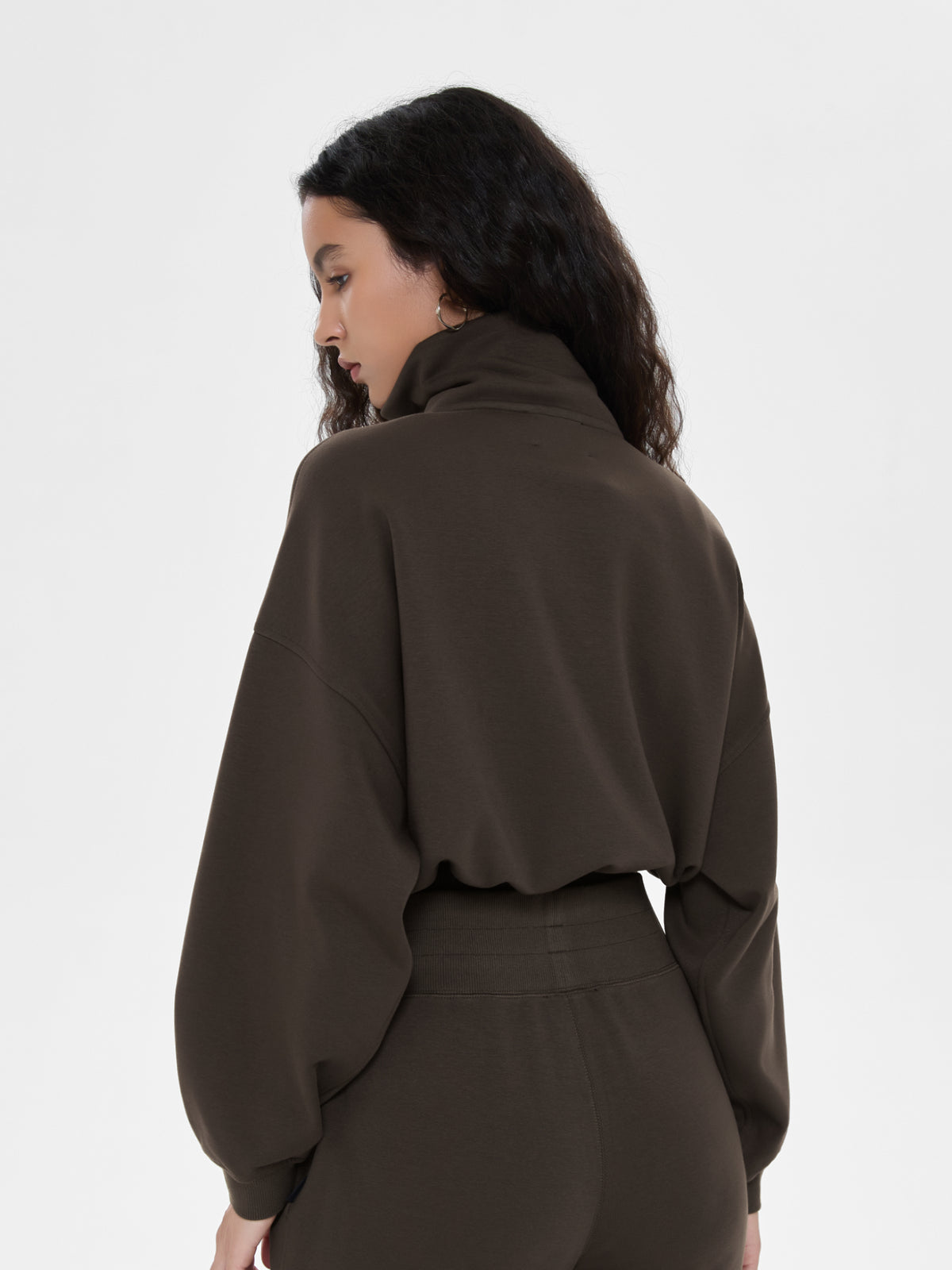Cubby Mockneck Zip-Up, Cropped