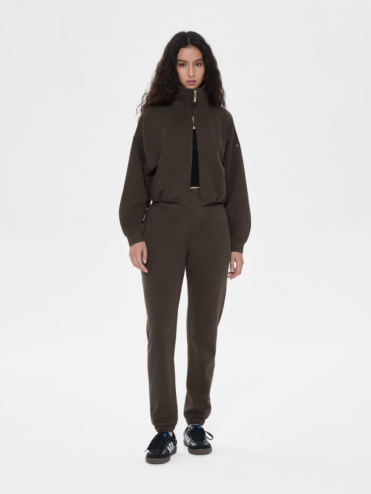 Cubby Mockneck Zip-Up, Cropped