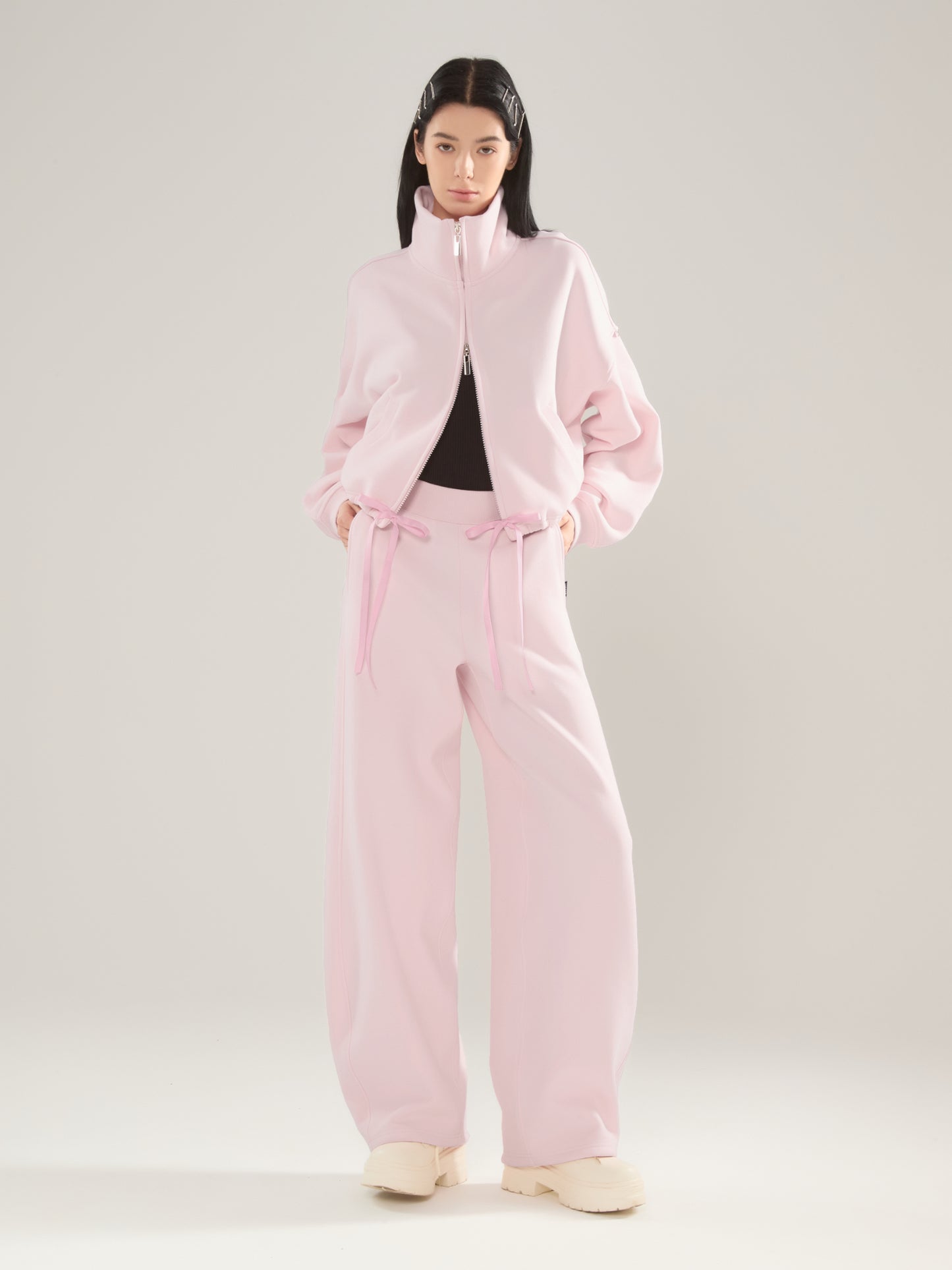 🎀 Cubby Mockneck Zip-Up, Cropped