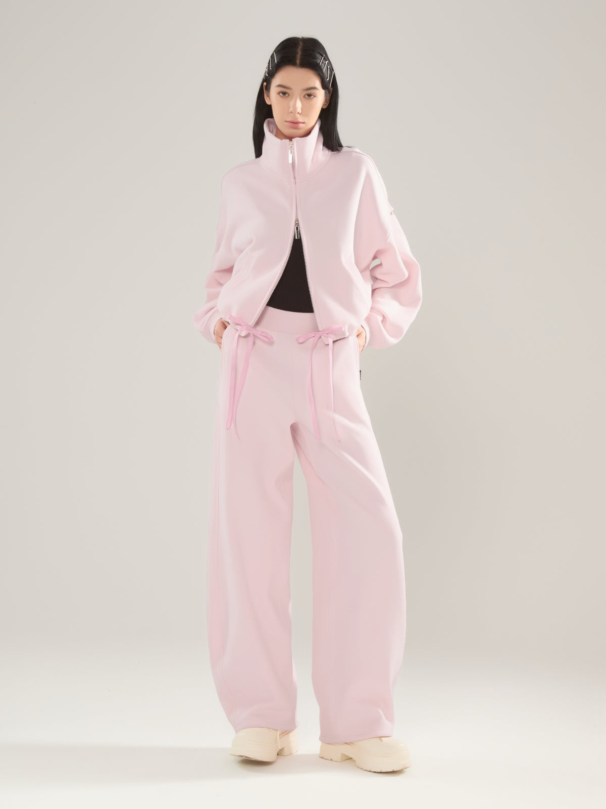 🎀 Cubby Mockneck Zip-Up, Cropped