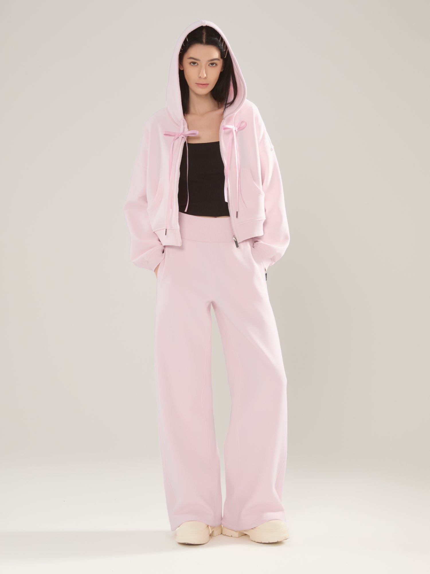 🎀 Cubby Zip Up Hoodie - Cropped & Reversible | With Bow Clip | SUPESU