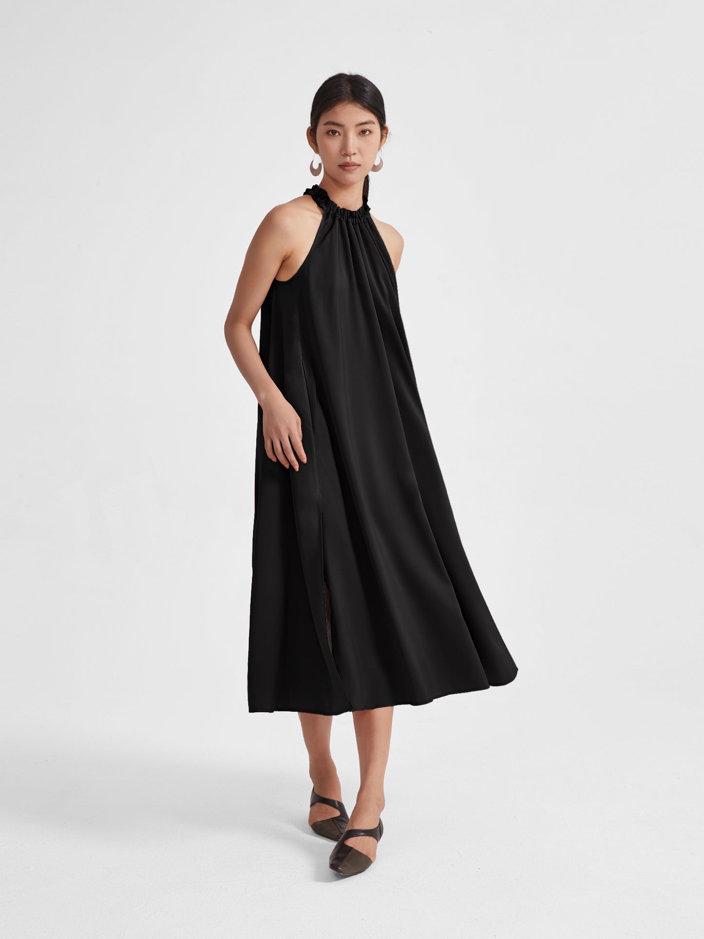 Rosa Halter Neck Dress | Upgraded 140g Satin