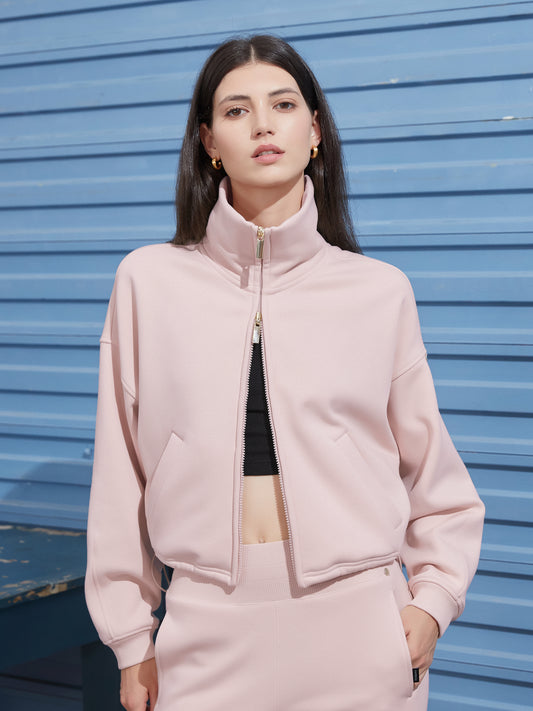 Cubby Mockneck Zip-Up, Cropped