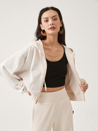 Cubby Zip Up Hoodie - Cropped & Reversible