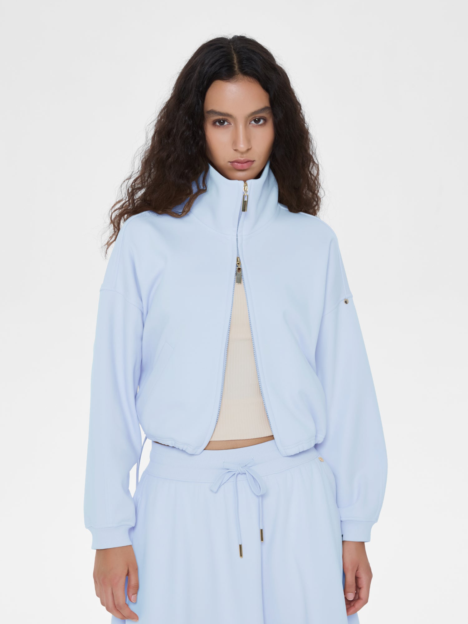 Cubby Mockneck Zip-Up, Cropped