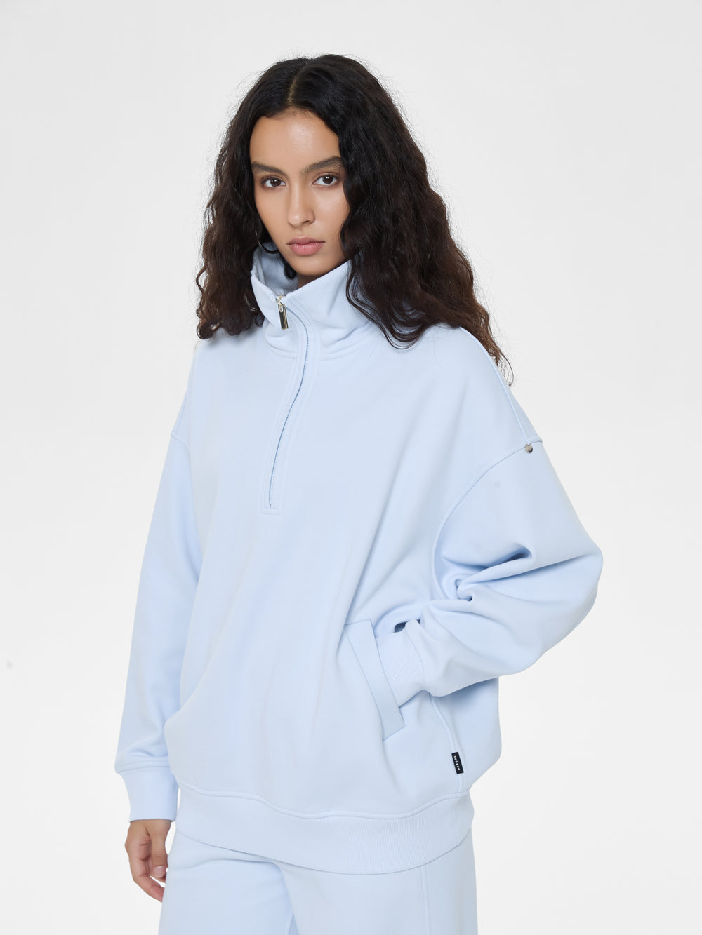 Cubby Half Zip-up Sweatshirt, Oversized