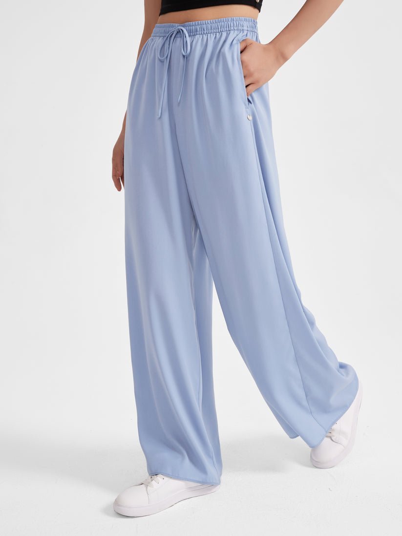Rose Clay Satin Smock Waist Pant