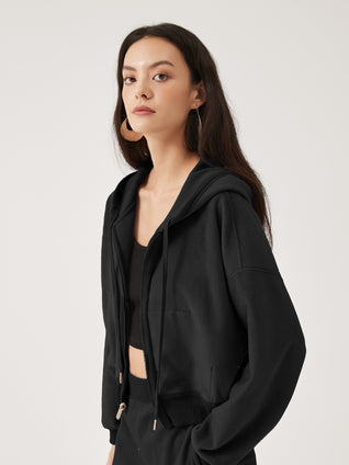 Cubby Zip Up Hoodie - Cropped & Reversible