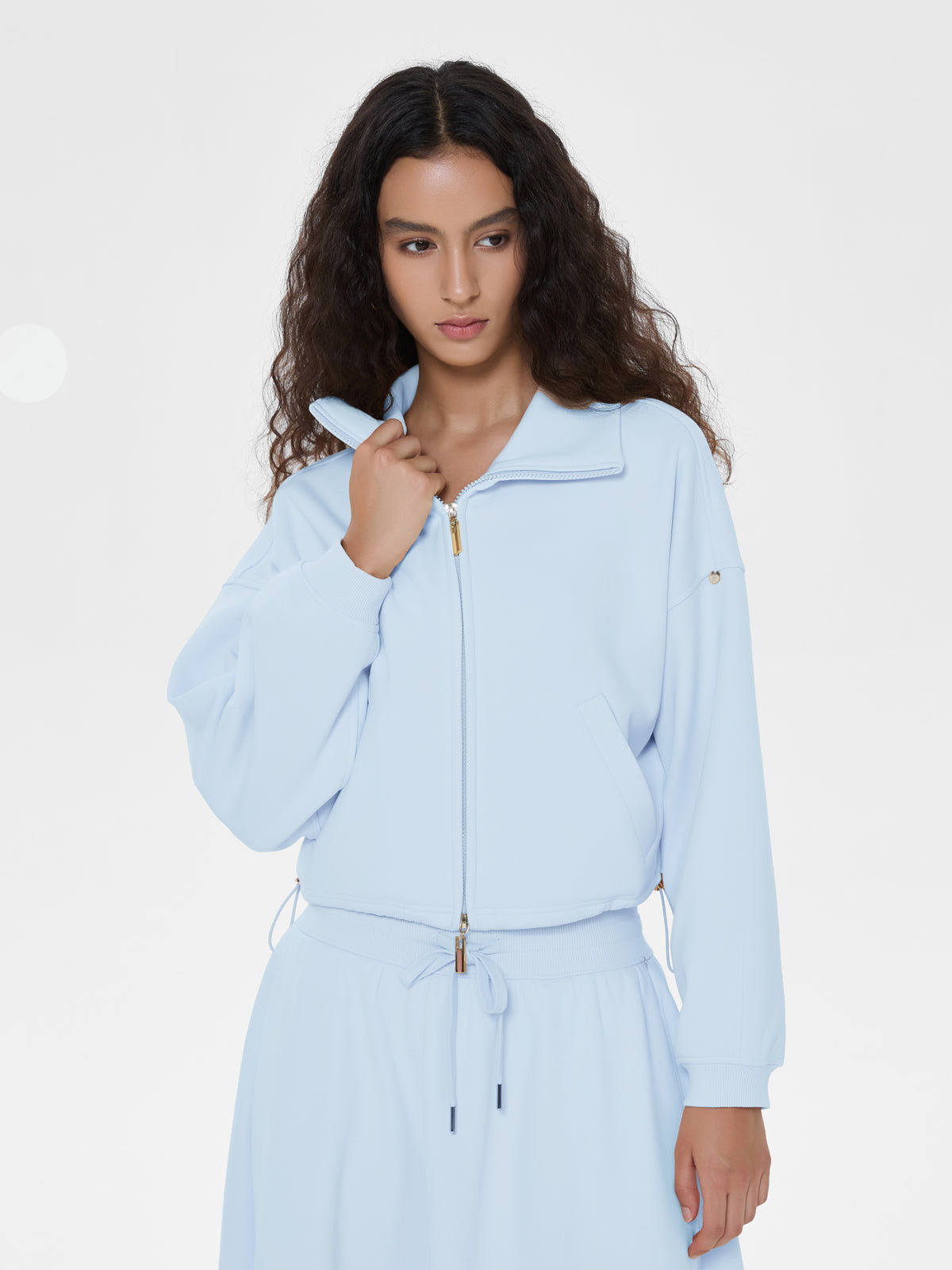 Cubby Mockneck Zip-Up, Cropped