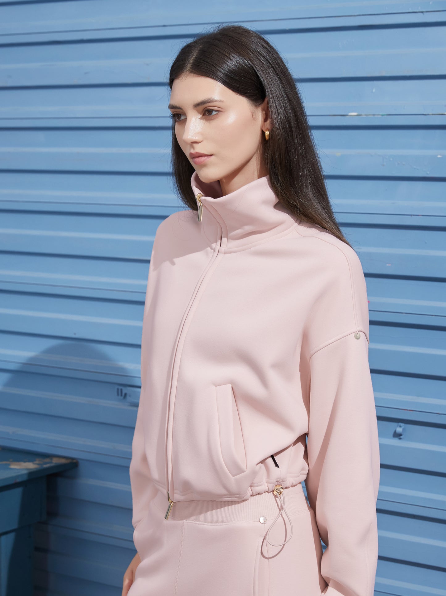 Cubby Mockneck Zip-Up, Cropped