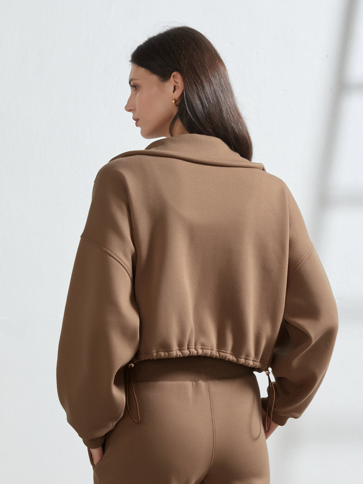 Cubby Mockneck Zip-Up, Cropped