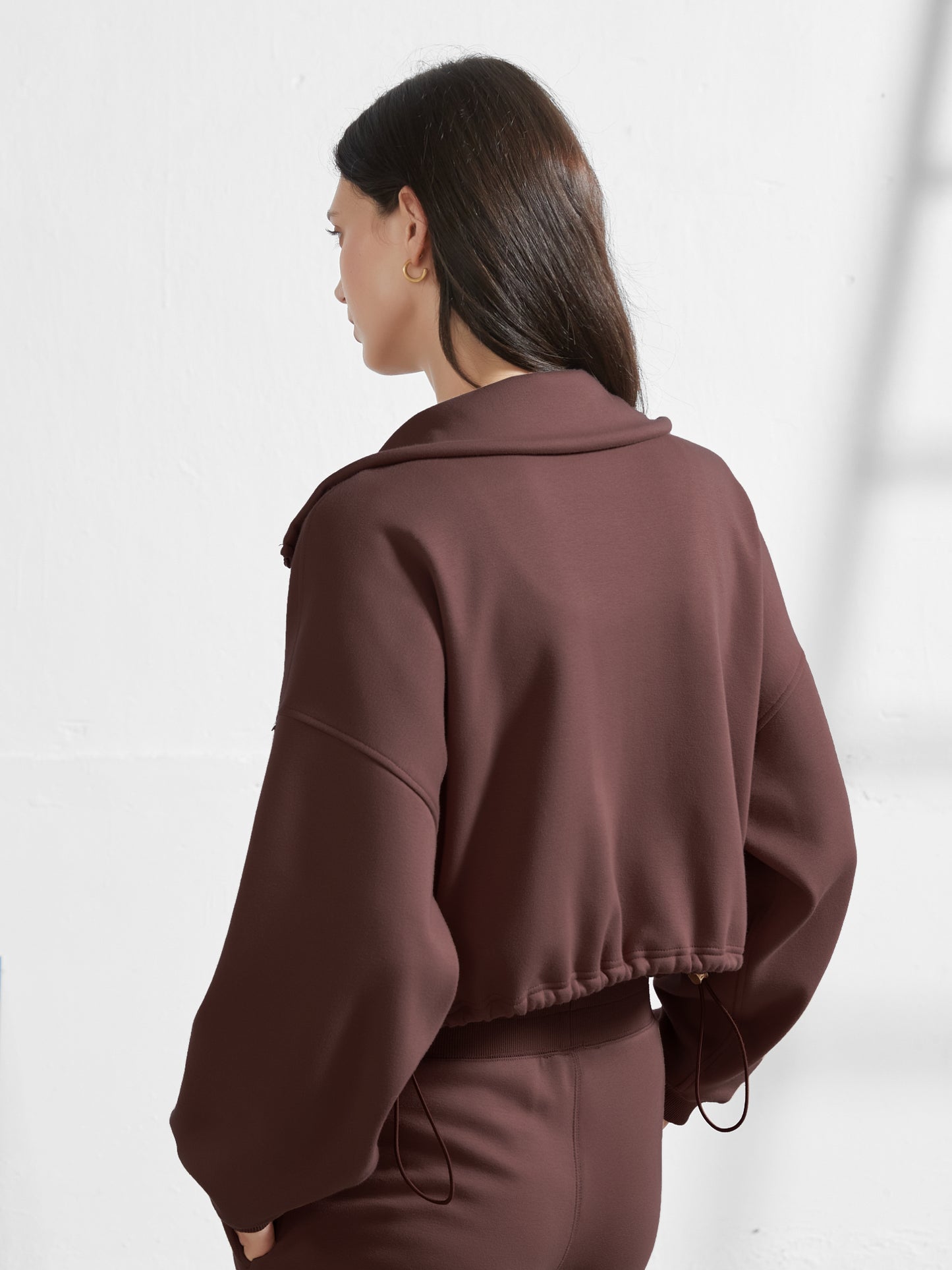 Cubby Mockneck Zip-Up, Cropped