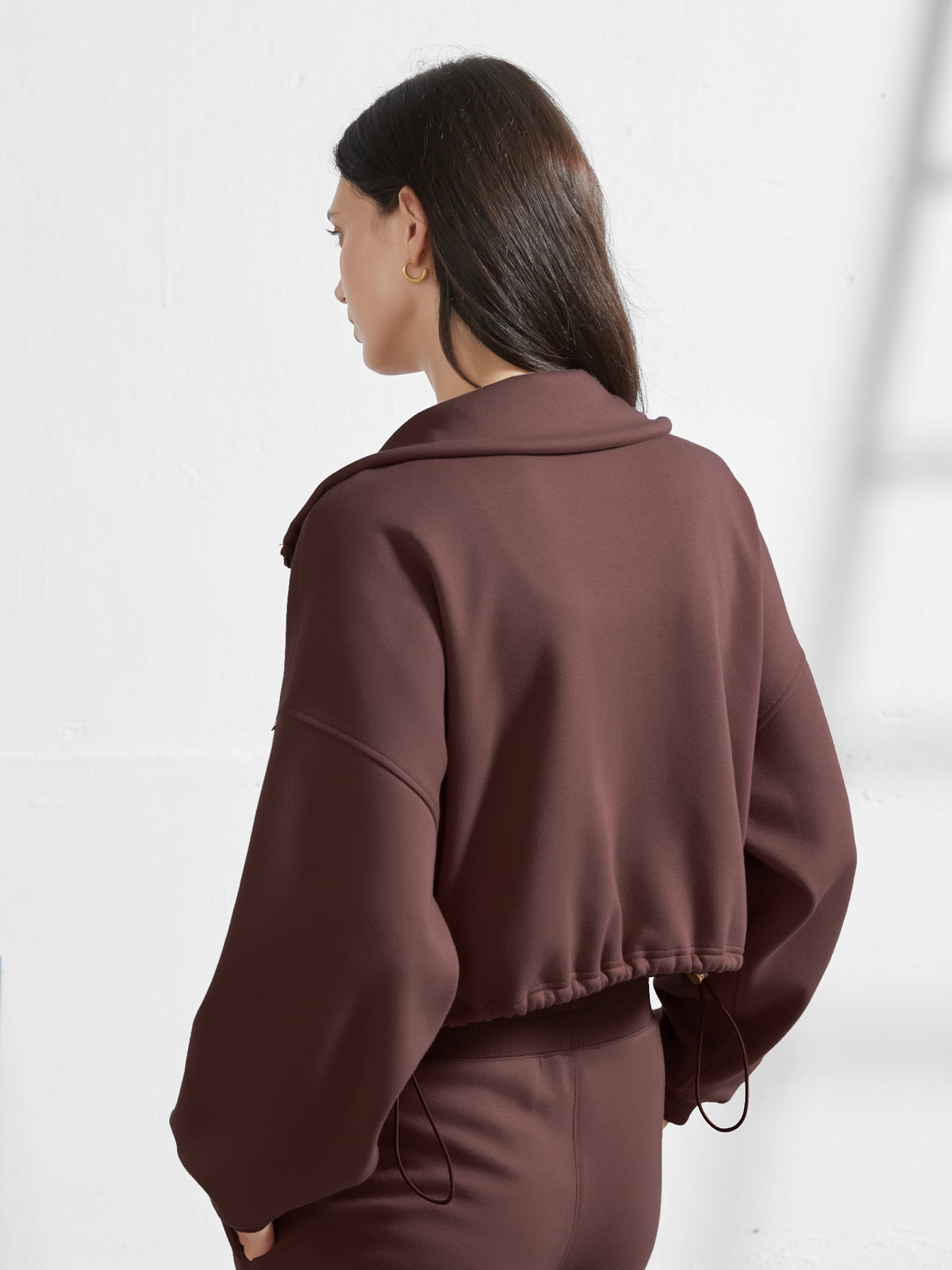 Cubby Mockneck Zip-Up, Cropped