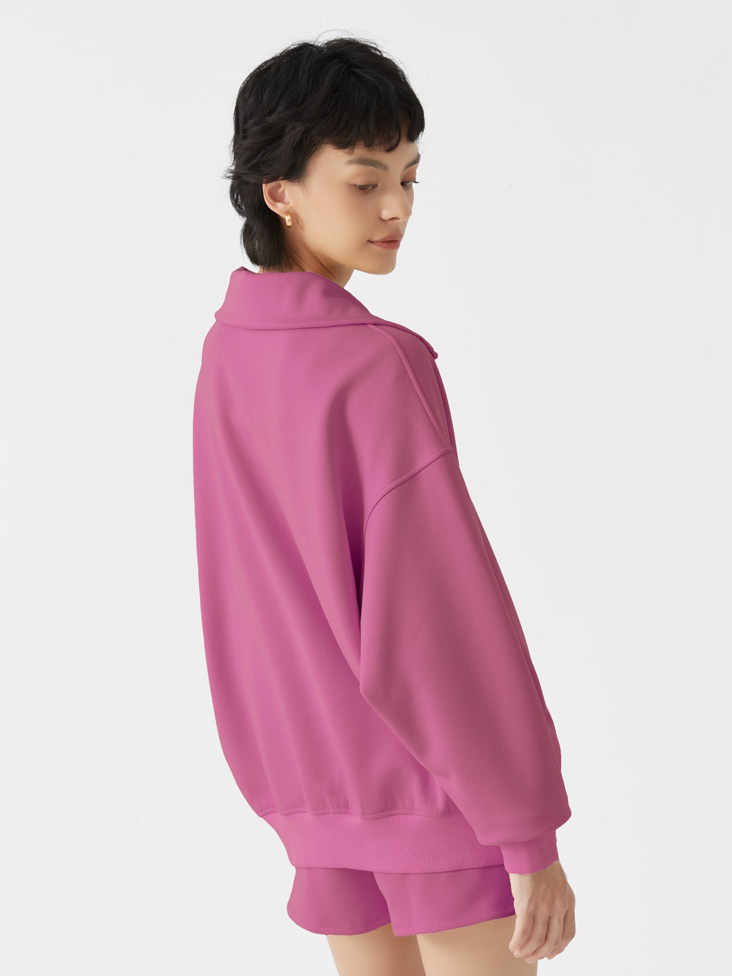 Cubby Half Zip-up Sweatshirt, Oversized