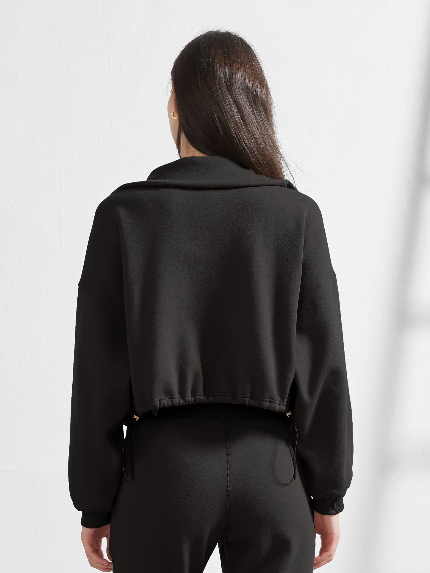Cubby Mockneck Zip-Up, Cropped