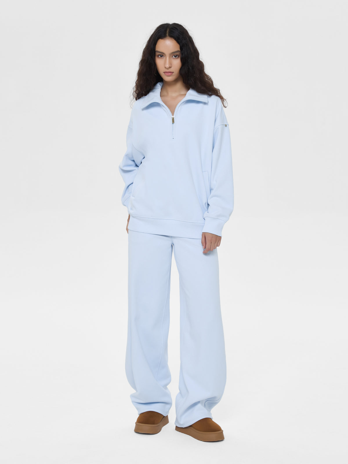 Cubby Half Zip-up Sweatshirt, Oversized