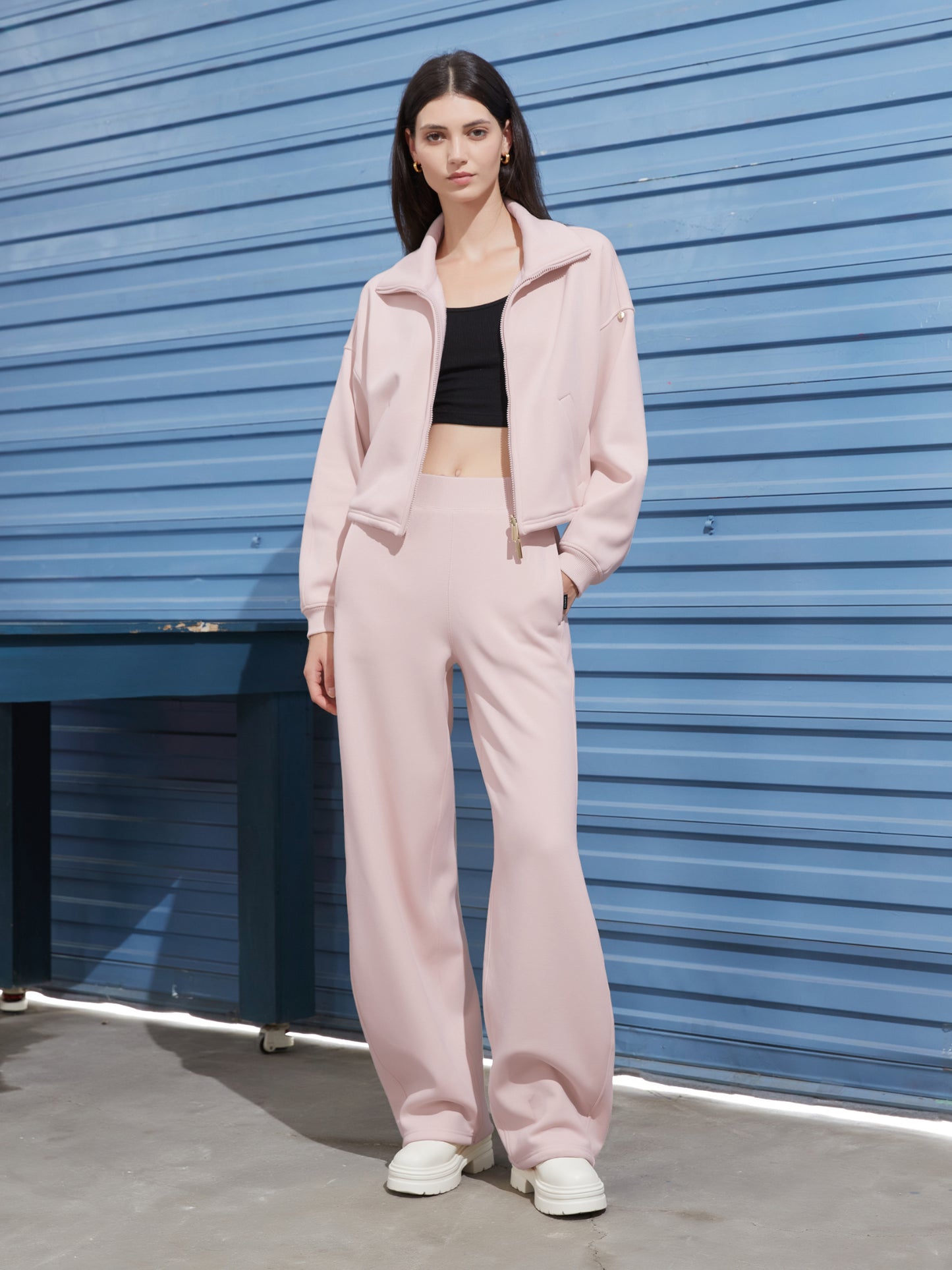 Cubby Mockneck Zip-Up, Cropped