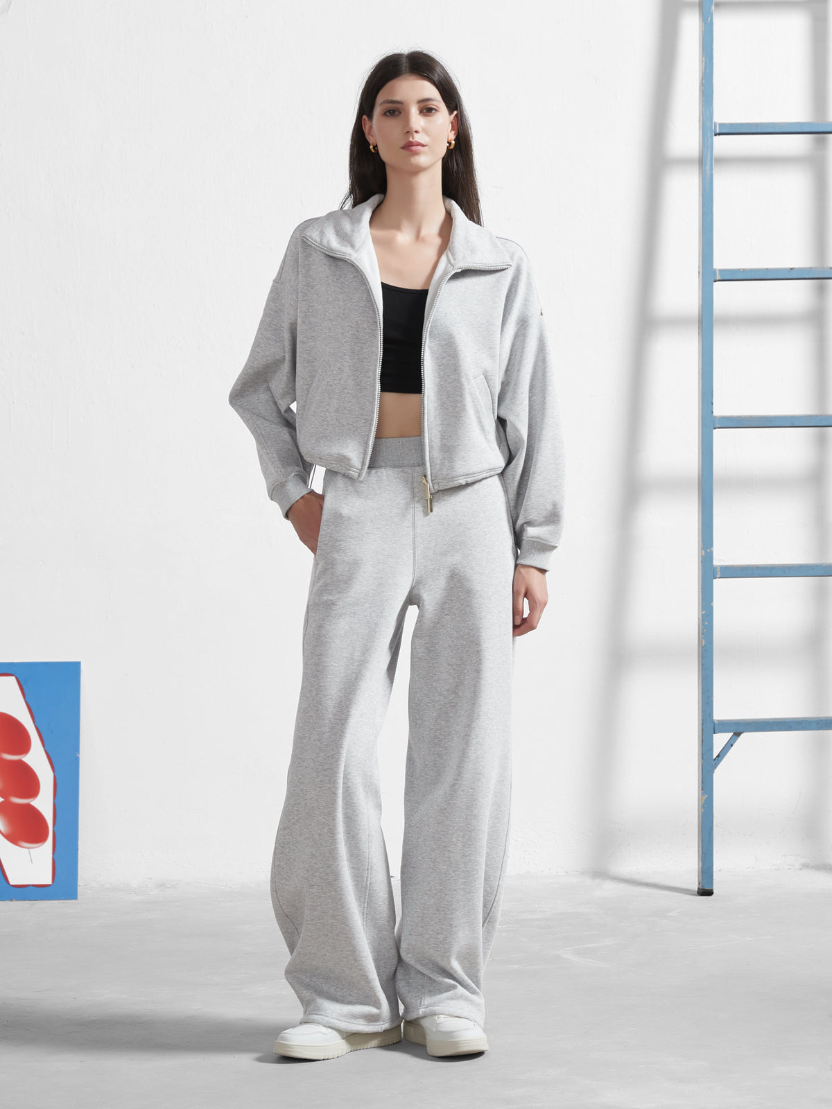 Cubby Mockneck Zip-Up, Cropped