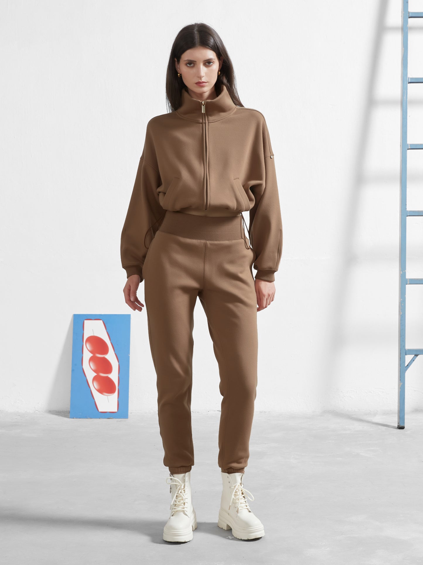 Cubby Mockneck Zip-Up, Cropped