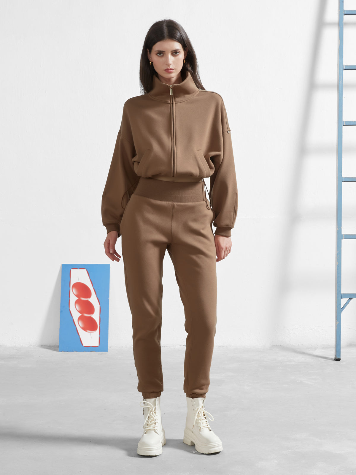 Cubby Mockneck Zip-Up, Cropped