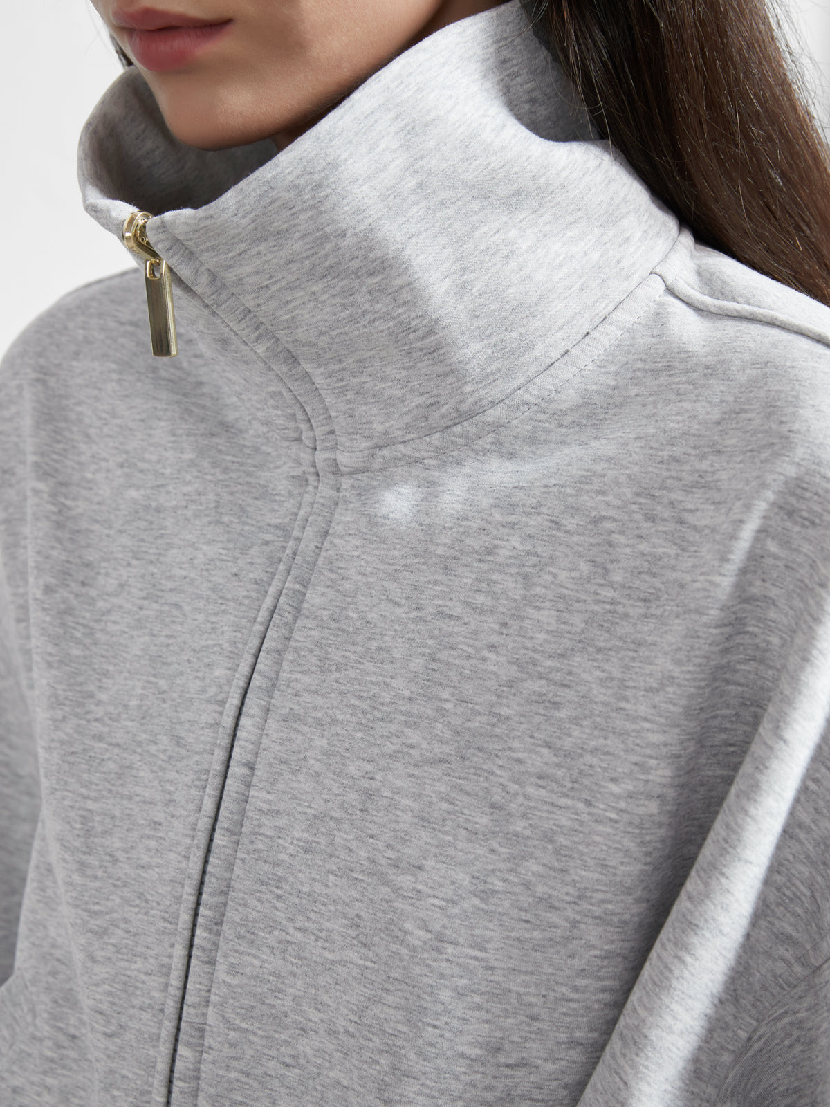 Cubby Mockneck Zip-Up, Cropped