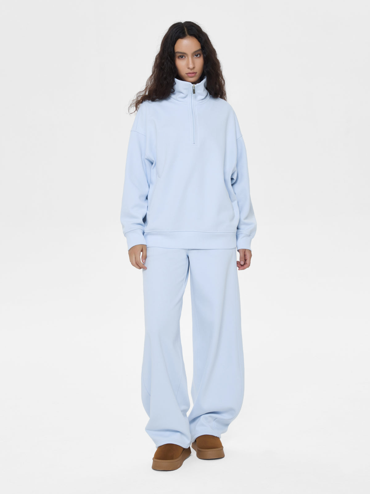 Cubby Half Zip-up Sweatshirt, Oversized