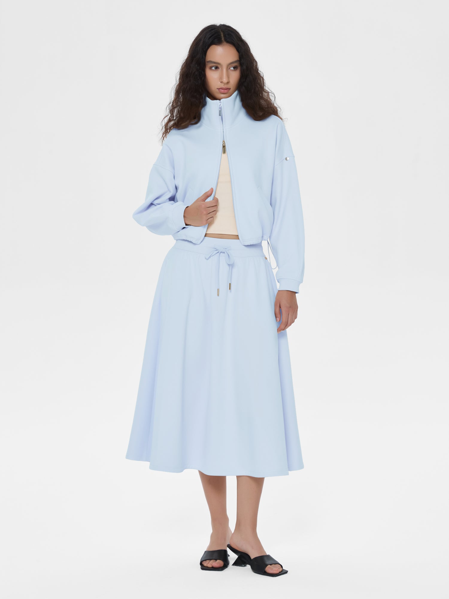 Cubby Mockneck Zip-Up, Cropped