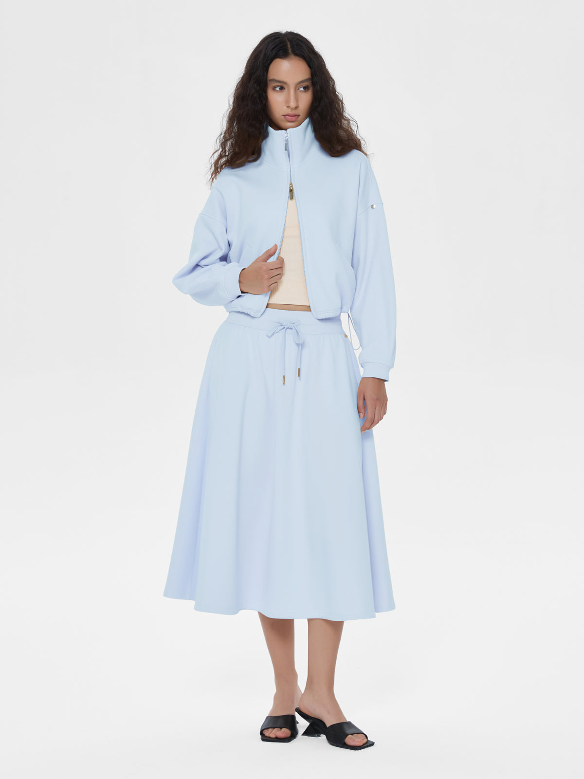 Cubby Mockneck Zip-Up, Cropped