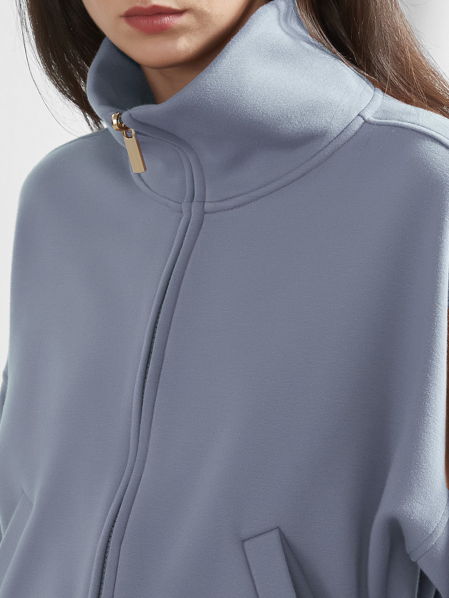 Cubby Mockneck Zip-Up, Cropped