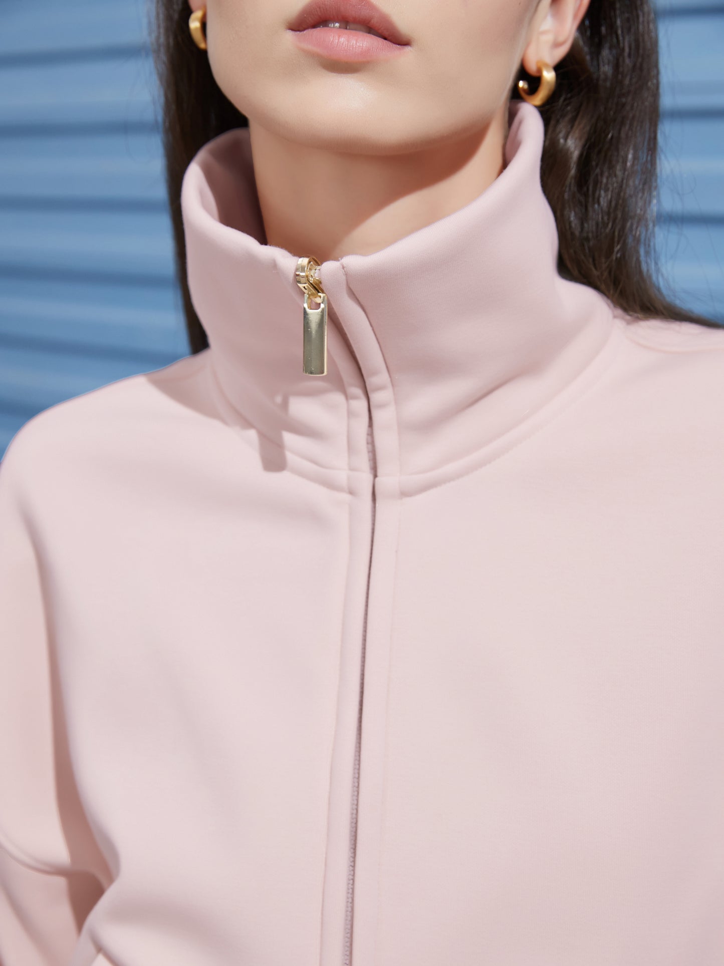Cubby Mockneck Zip-Up, Cropped