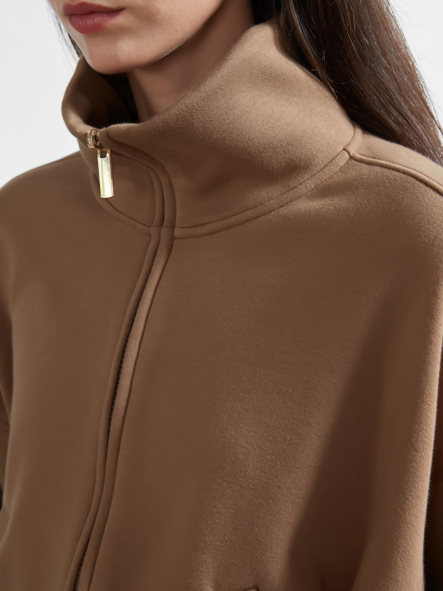 Cubby Mockneck Zip-Up, Cropped