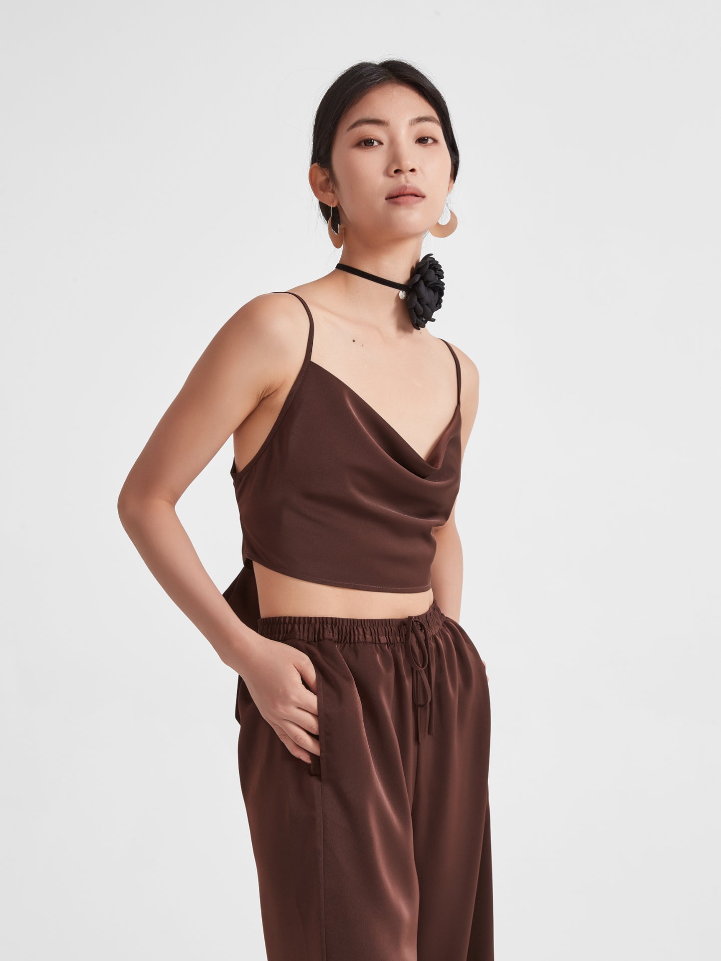 Eden Top, Cropped | Upgraded 140g Satin