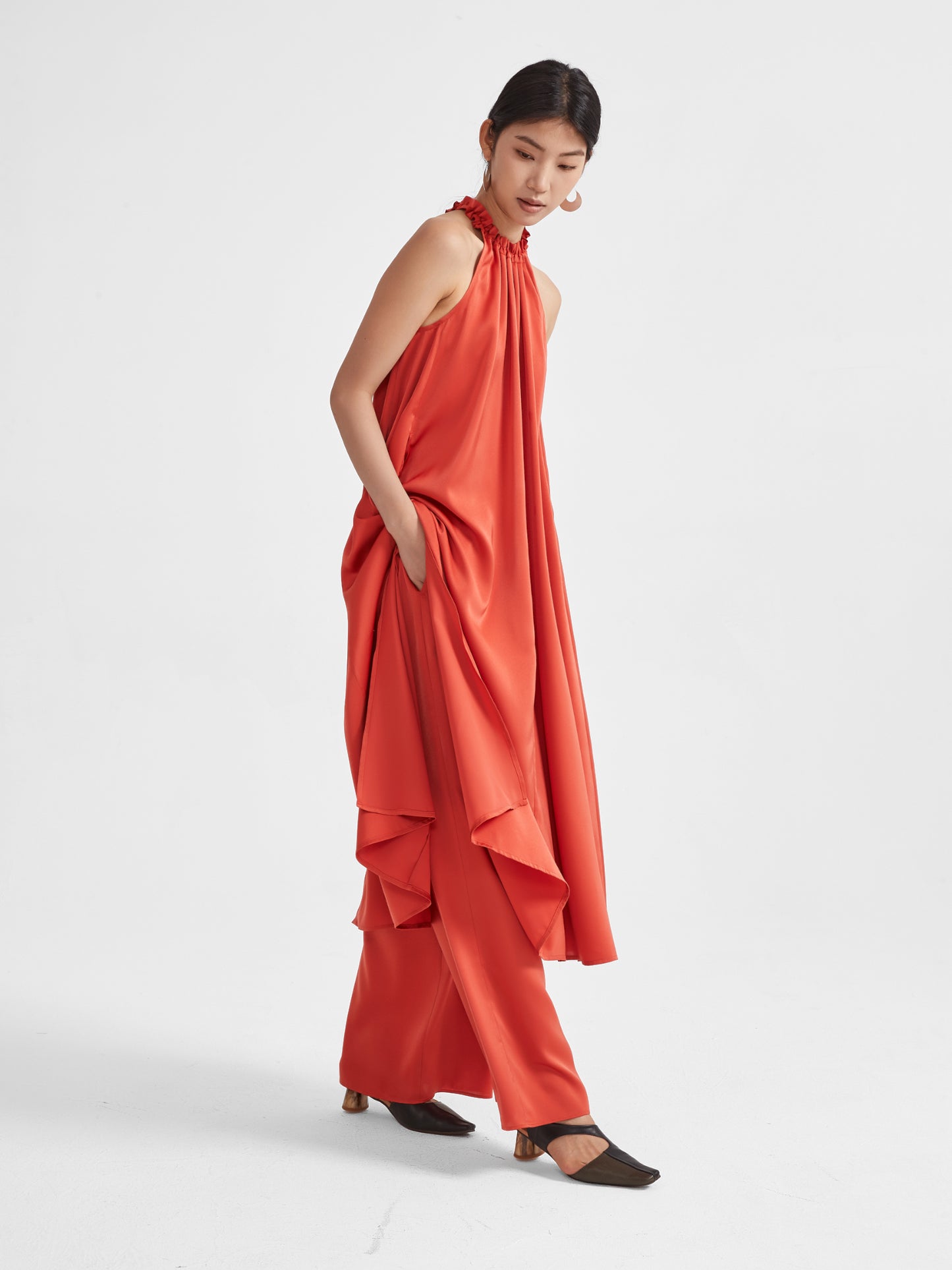 Rosa Halter Neck Dress | Upgraded 140g Satin