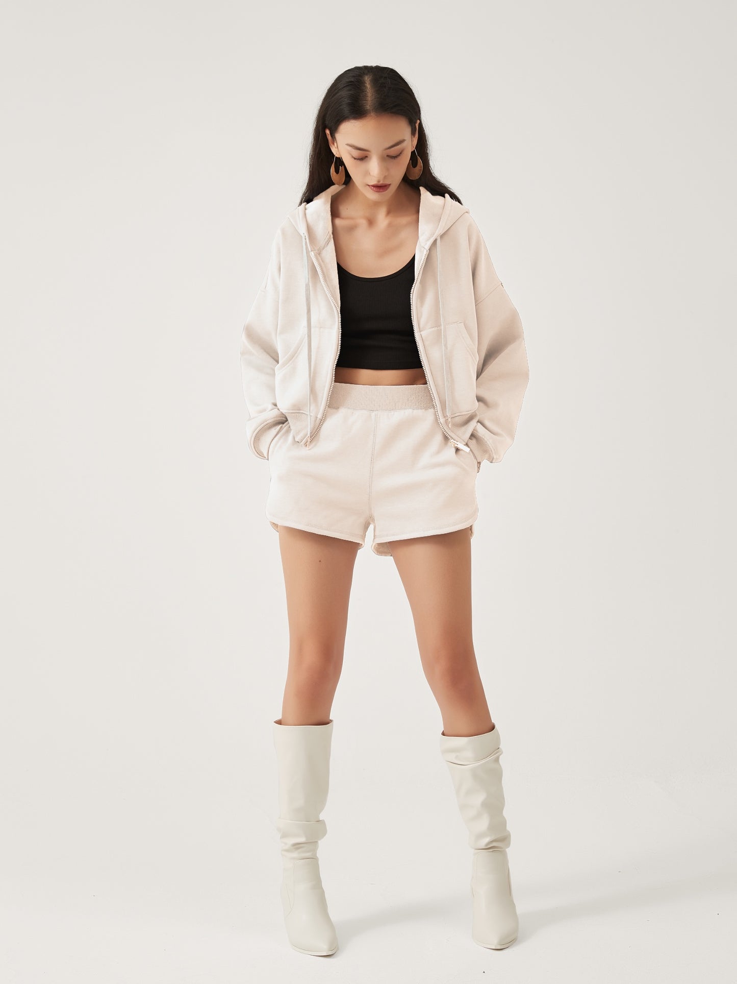 Cubby Zip Up Hoodie - Cropped & Reversible