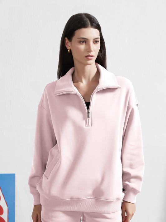 Cubby Half Zip-up Sweatshirt, Oversized