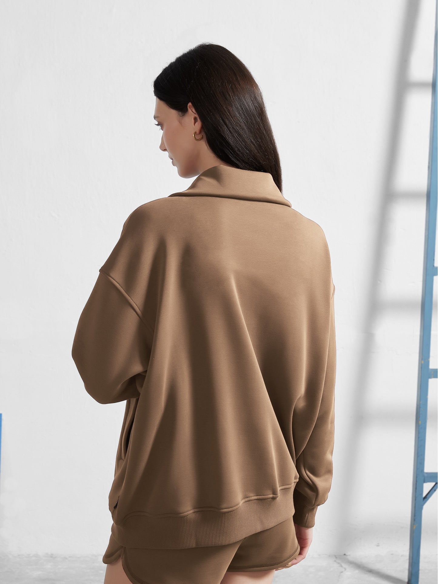 Cubby Half Zip-up Sweatshirt, Oversized
