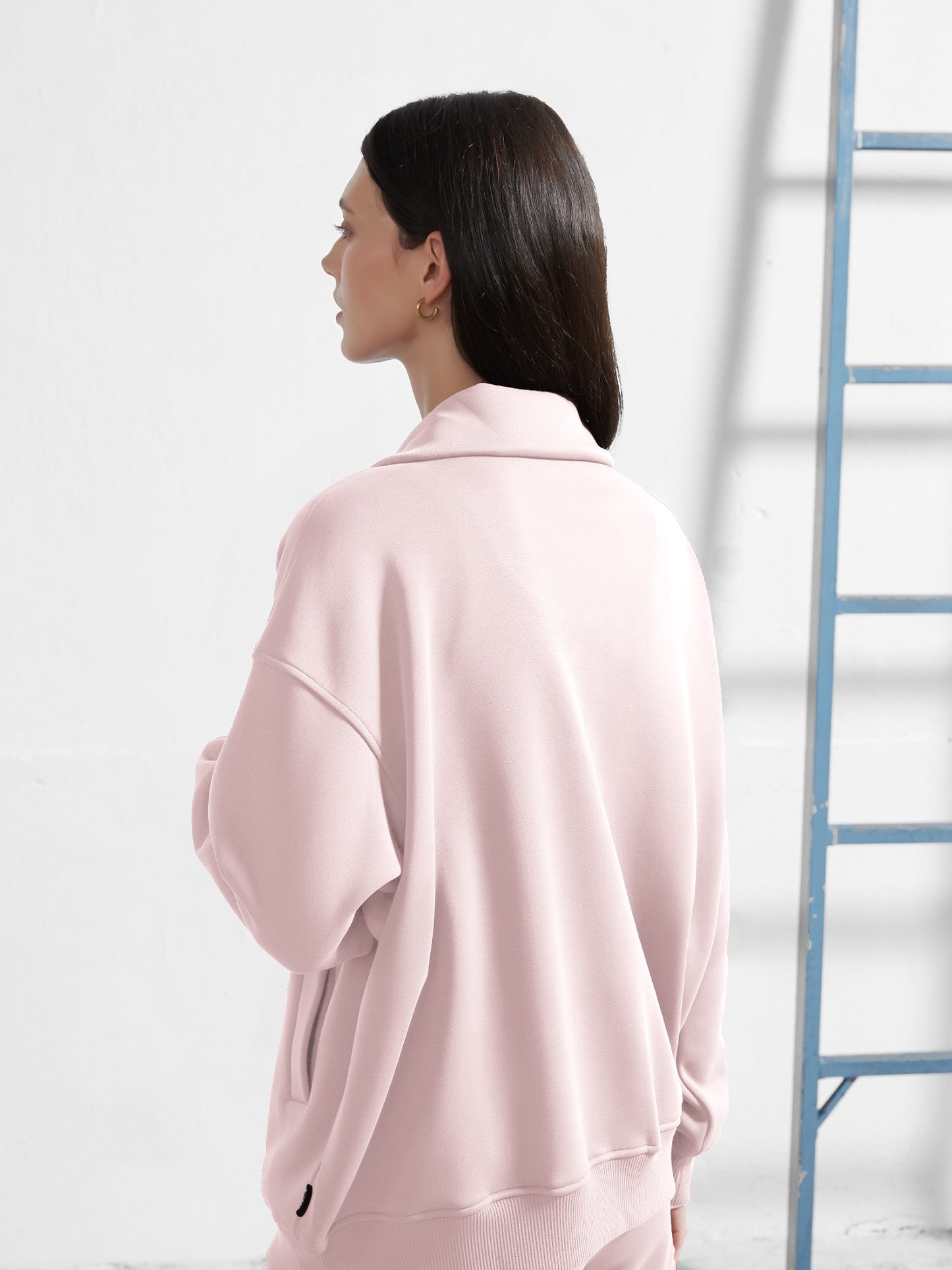 Cubby Half Zip-up Sweatshirt, Oversized