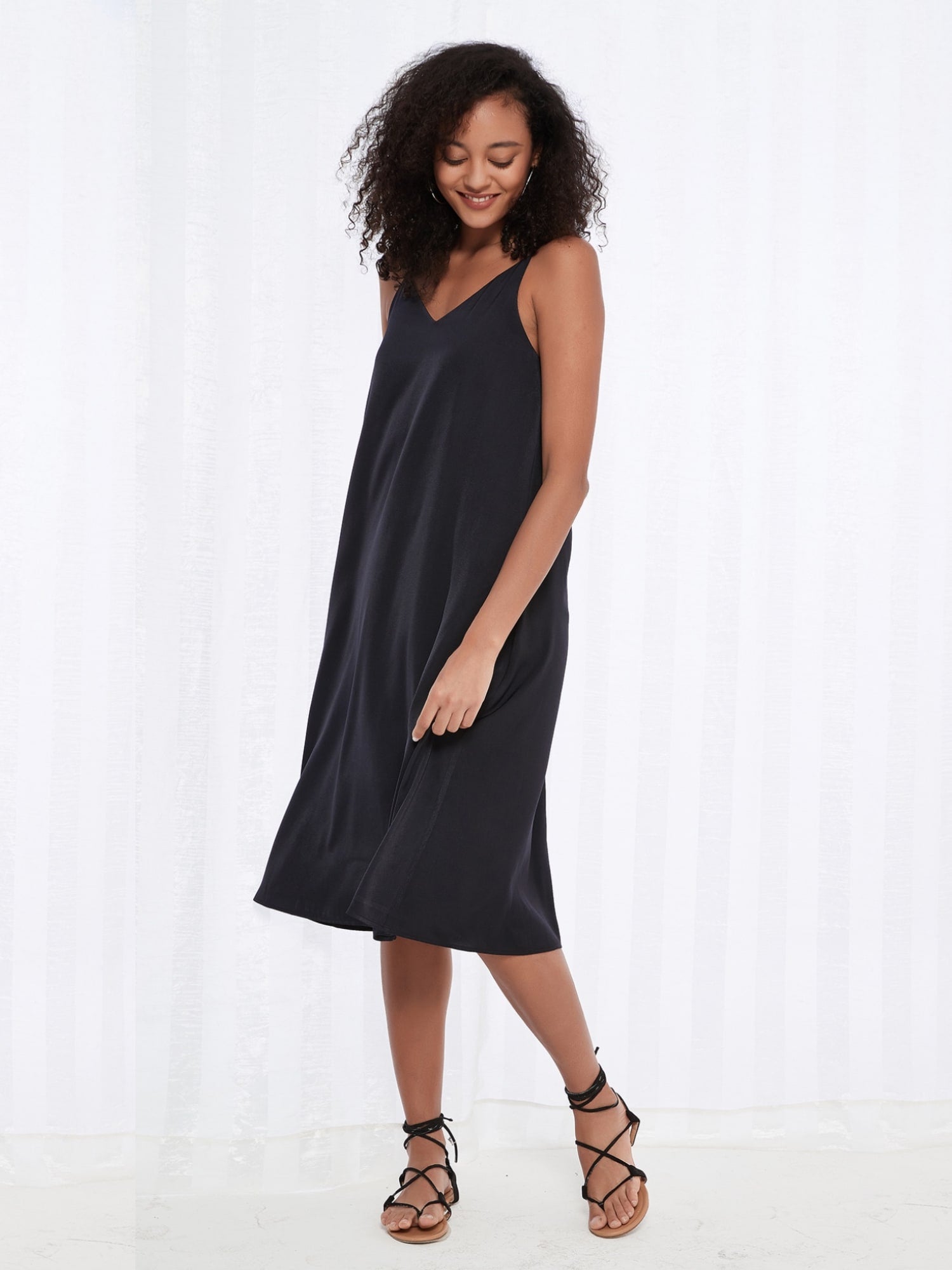 Serena Slip Dress | Best-Selling Silky Satin Dress | SUPESU Classic Black / REGULAR | 5'4 - 6'0 / 3 Serena Slip Dress | Best-Selling Silky Satin Dress | SUPESU Classic Black / REGULAR | 5'4 - 6'0 / 3