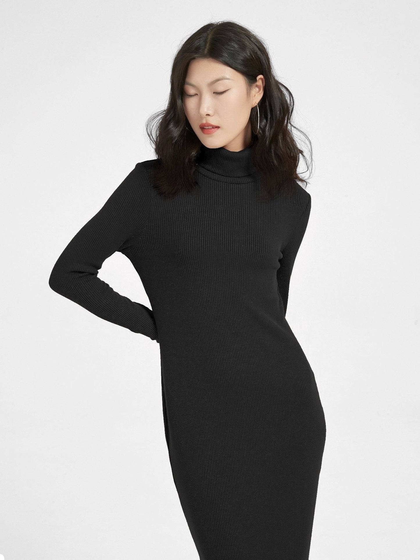 Zoe Knitted Turtleneck Dress (No Pockets)