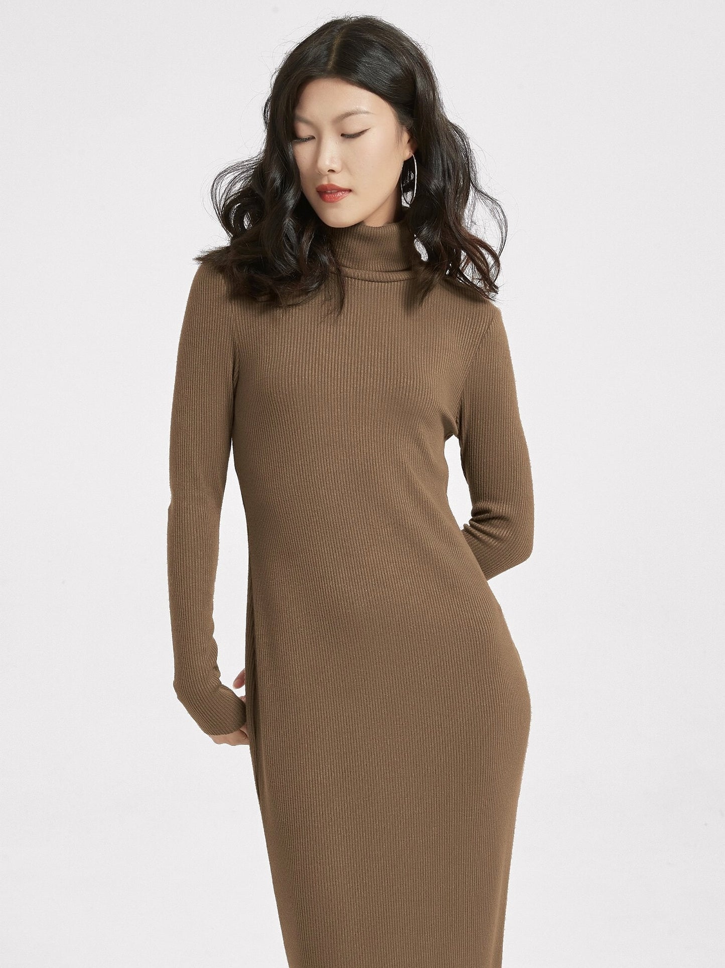 Zoe Knitted Turtleneck Dress (No Pockets)