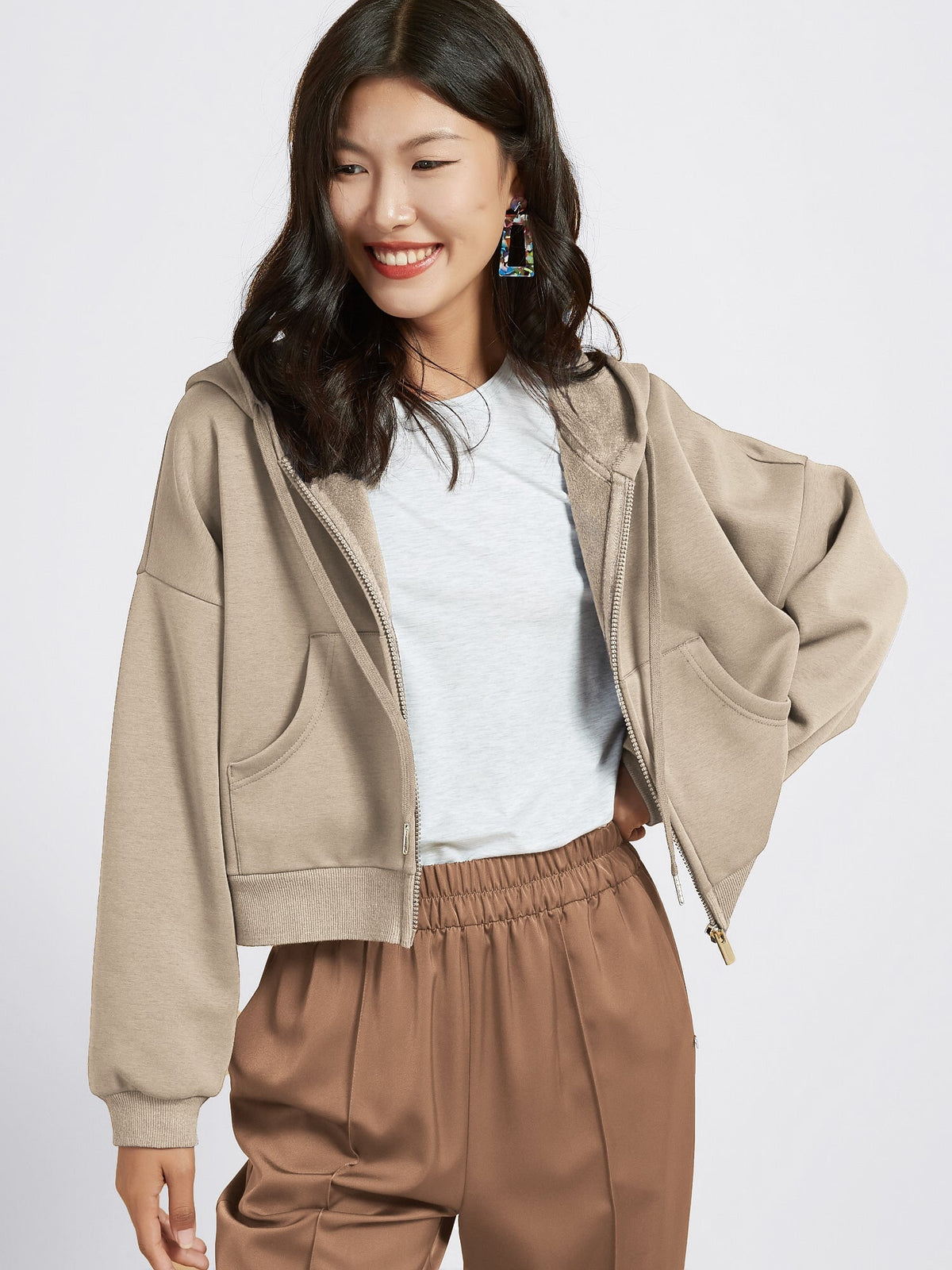 Cubby Zip Up Hoodie - Cropped
